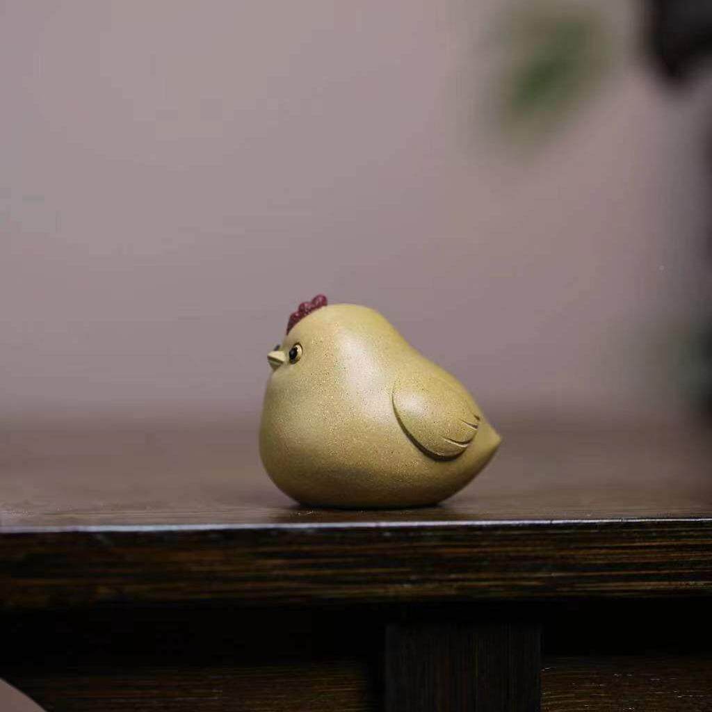 兴紫砂生茶宠小鸡仔肖鸡创意精品可养PJS紫砂小件摆茶道宜茶玩