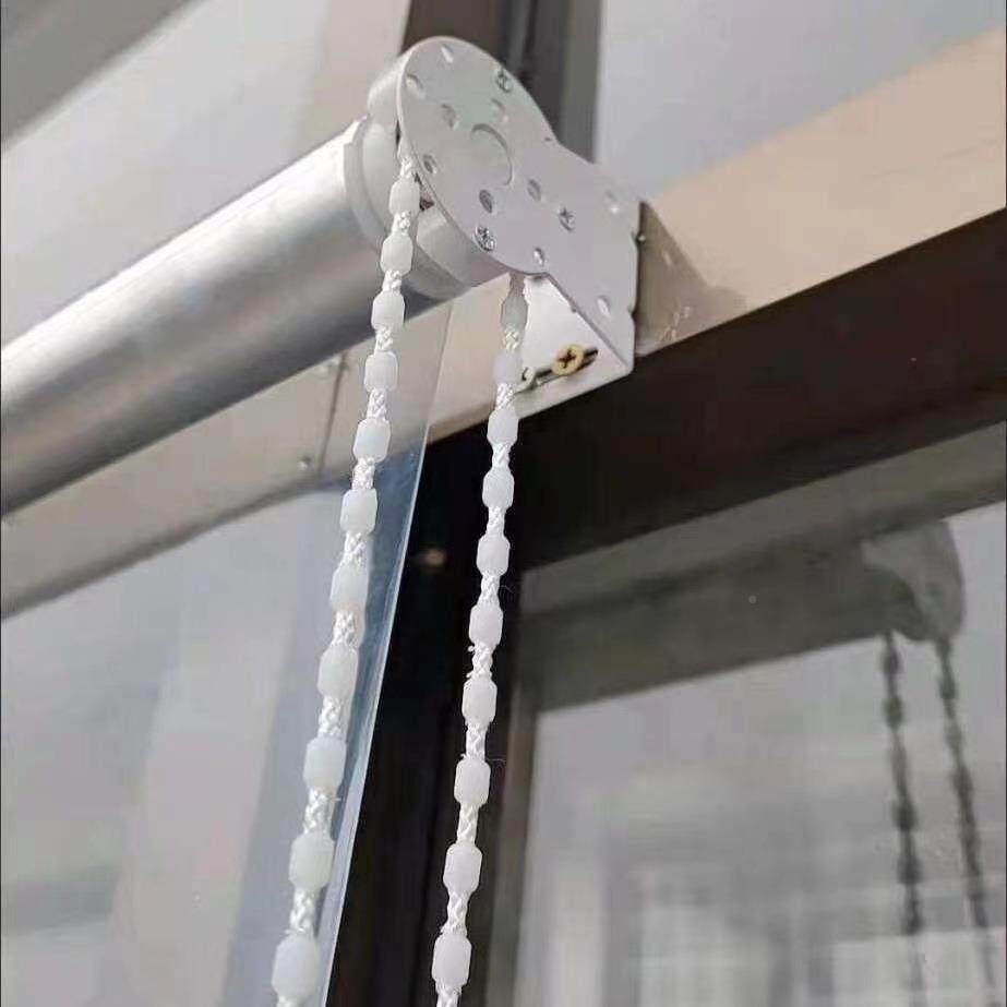 透明卷帘气手动拉C32413珠升降防雨水防尘冷气暖隔断PV软帘阳台防