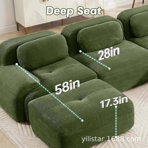 空压缩沙发客阳床台榻YVC榻米单人简约厅灯芯真绒