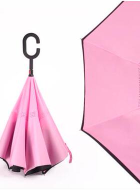 反向伞雨伞双层001长女创意男大号车用汽柄车免持式可立折站叠反