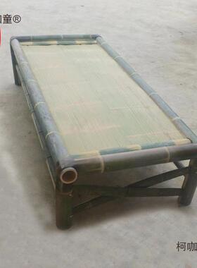 式叠床折床工加厚竹农村沙43215发单人简易午休午睡凉床古老多麦