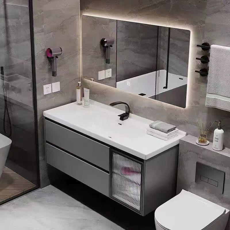 杰耐奇灰铁室色简PZH约能无缝洗漱台陶瓷一体盆卫智生间挂墙式浴