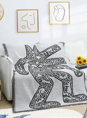 Keithhai垫nPVg美式线毯沙发r盖毯飘窗窗床尾毯沙发巾毛毯露营