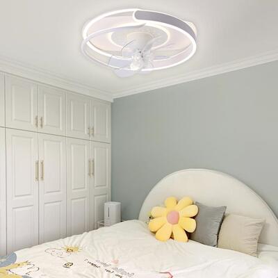 卧室风扇儿童款新智能异房形吸顶灯家用无品牌/间主灯卧摇头电风