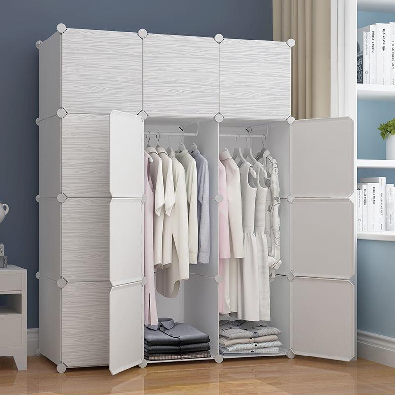 简易衣柜现代简YHZ约钢管加粗成单加固人网出租房用人家用卧室红