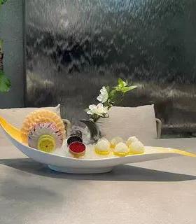 高端刺身冰三盘盘文鱼摆盘东星斑鱼刺身专用盘干54654冰生餐具海