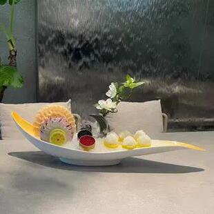 高端刺身冰三盘盘文鱼摆盘东星斑鱼刺身专用盘干54654冰生餐具海