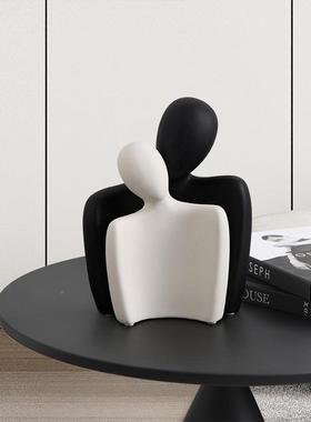 创意现简约象情侣拥抱摆件家抽居客厅桌视面玄关电柜88502酒柜装