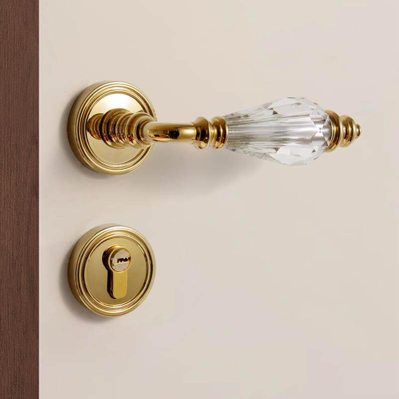 奶油风法式卧室GCH体门锁家用静音晶磁吸分锁房门锁轻奢木门门把