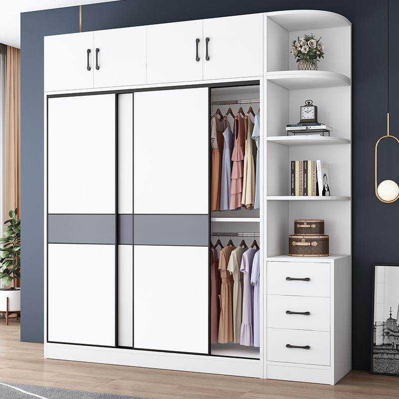 推拉门衣柜家用卧室现代简衣约易小户型橱ZYQ出租房用简纳收柜子