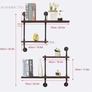 工客业管道架壁板挂式搁架厅浴室厨h8265房储物架金黑色属管道支