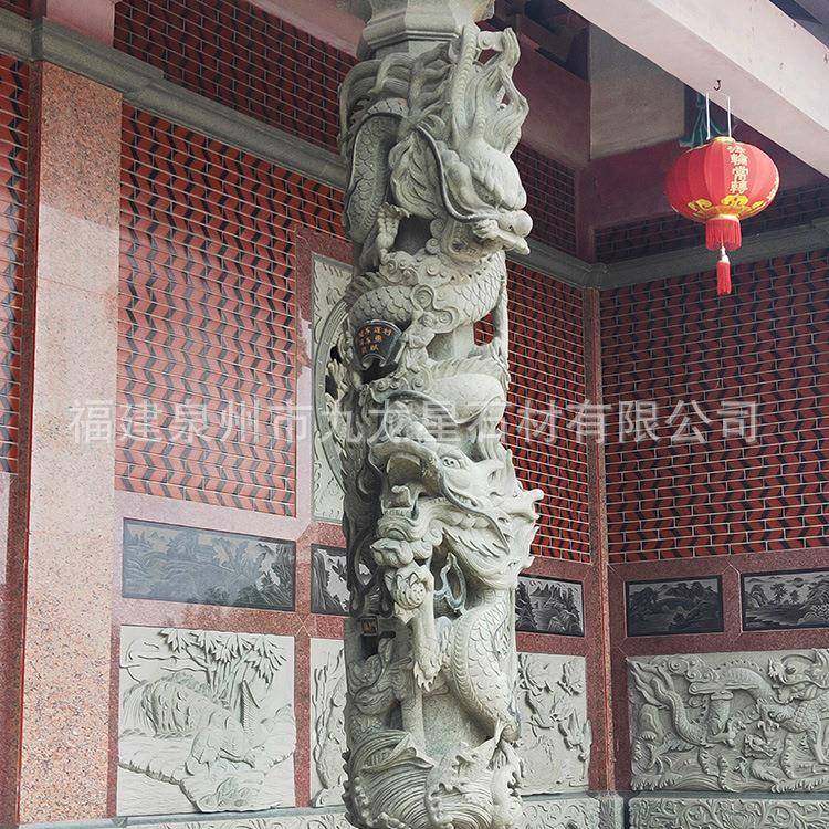 定制岗岩石雕盘龙柱白玉华表广场文化柱汉别花墅VUE大石柱子摆门