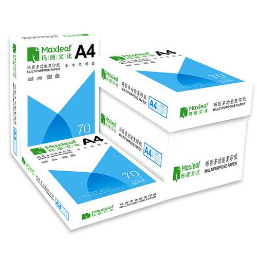 玛丽A4复印纸打印纸70g装箱5包a4纸5520750白0整张a4打印用纸80g