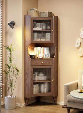 实小木三角形转柜墙角柜沙发边拐53391角靠墙角型置物柜架客厅餐