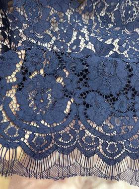 新款重磅线蕾丝布料服装INV面料体镂睫空毛股波浪立边蕾丝面料包