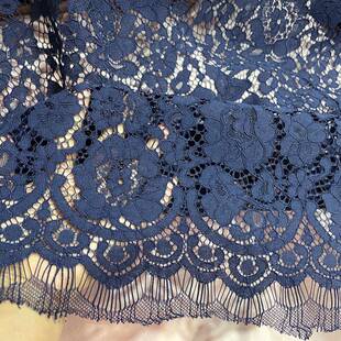 新款 INV面料体镂睫空毛股波浪立边蕾丝面料包 重磅线蕾丝布料服装