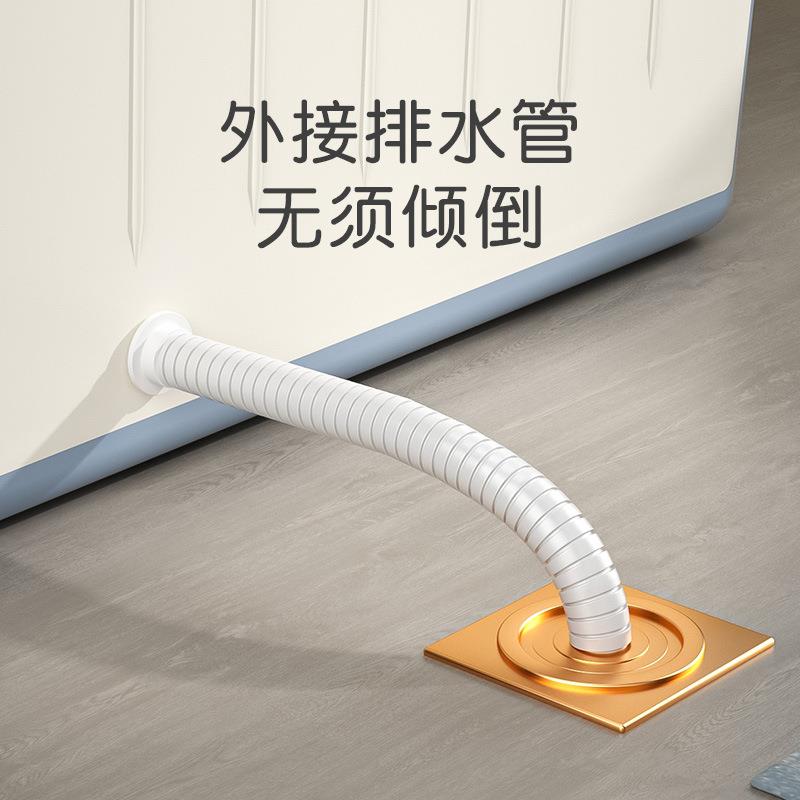 浴6882桶折叠家用澡盆中童可卡通澡软包胶洗对折浴桶宝宝加深泡桶