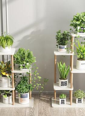 客厅绿花架阳台吊兰花盆架置物架架室内多萝层欧式实木落式QBI植