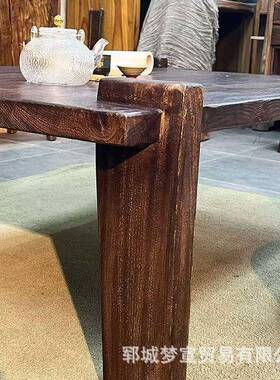 实榻中无品牌/木古风茶桌老榆木民宿榻米炕几原木方形沙发矮桌围