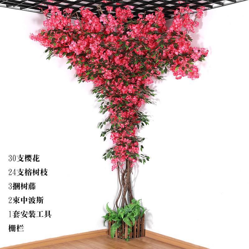 2025新款真树假树藤婚庆花仿枝塑客料装饰Y-001大型藤厅绿植枯藤