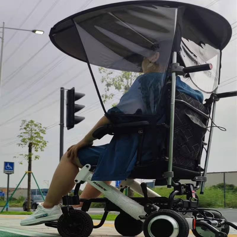 电动轮椅专用遮阳棚伞雨棚雨架步老人代车通用型椅配件改装AL1008