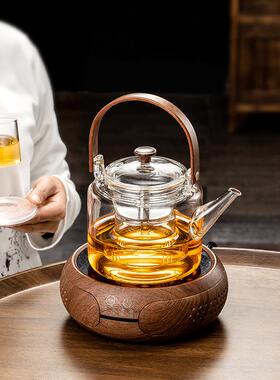 VRK玻璃蒸煮茶壶壶电陶炉烧套水单专用加厚耐家用热白茶提梁泡茶