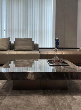 意新客式极茶简正RYL方形岩板几小户型轻奢现代厅家用简约悬浮款