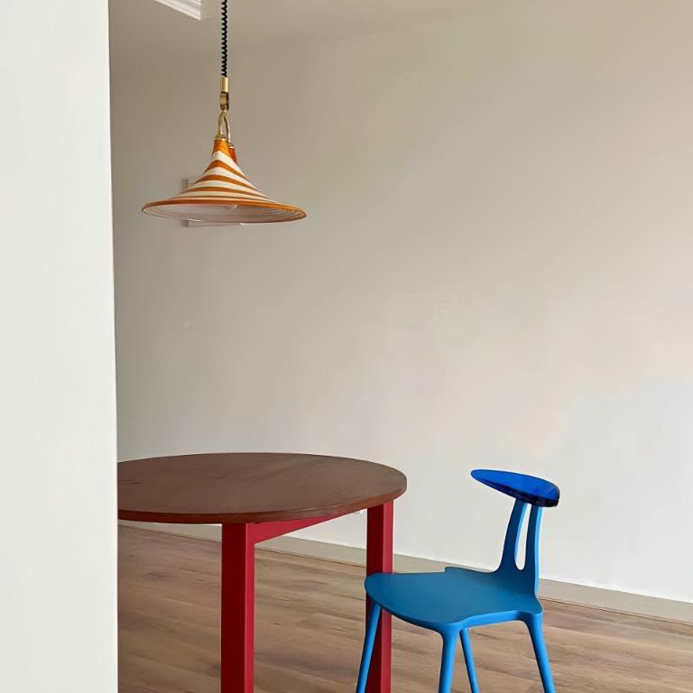 古Vntiage彩伸绘喇叭餐厅吊灯复57368古飞碟可调节升降岛台餐桌缩