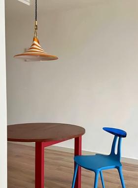 古Vntiage彩伸绘喇叭餐厅吊灯复57368古飞碟可调节升降岛台餐桌缩