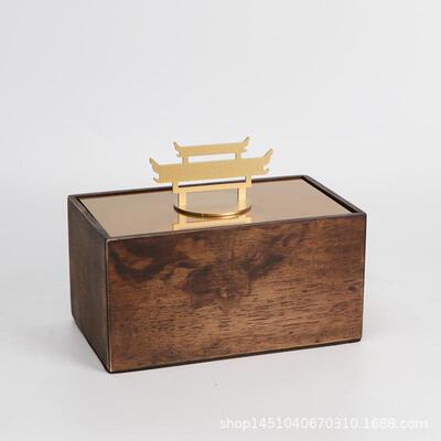 新中式木提件博古架简约样板间客厅酒WSX玄关电视摆柜店软装饰盒