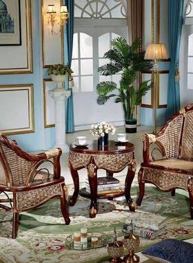 藤藤编家用椅阳台休闲靠背子单人沙发IQE差椅几三件套会客洽谈桌