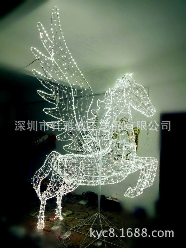 圣诞铁艺LED飞马花灯庆典道具