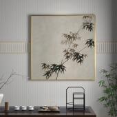 默认APM5新风式 装 饰画壁轻奢客厅入户玄关黑白灰水墨中国竹子画方