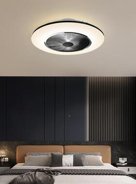 代风扇ld吸顶灯WRR黑色餐厅现卧室隐风扇灯1e1形0V出口
