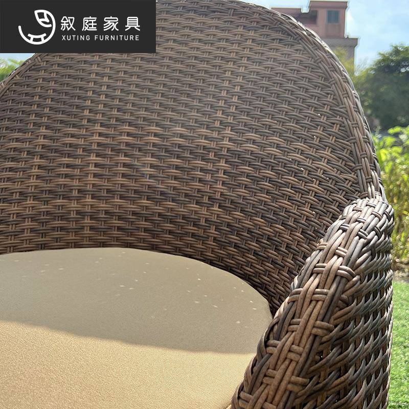 阳台桌椅人22-8-2-5休闲藤椅三宿件民户外庭院家用懒套藤编沙发小
