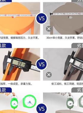 特厚塑料凳约子家用加厚人成EOK结实耐可用叠放现代简圆旋风凳店