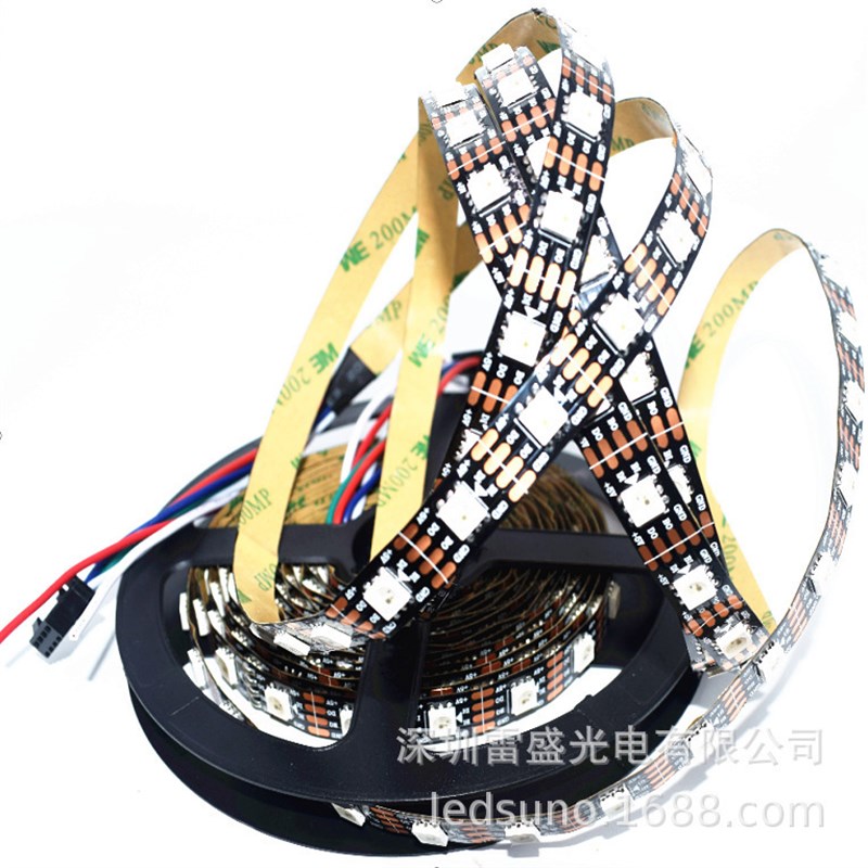 新款WS2813单点单控5V内置IC灯带高亮60灯每米5050RGB幻彩灯条