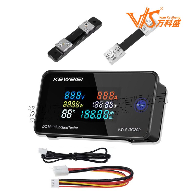 万科盛 直流数显电压电流表彩屏电动车电压表0-200V 0-100A
