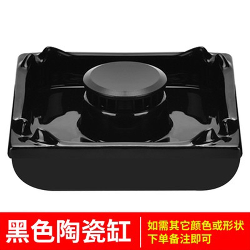 烟灰缸陶瓷单缸烟灰缸空气净化器配件方形款圆形款陶瓷黑白青花瓷