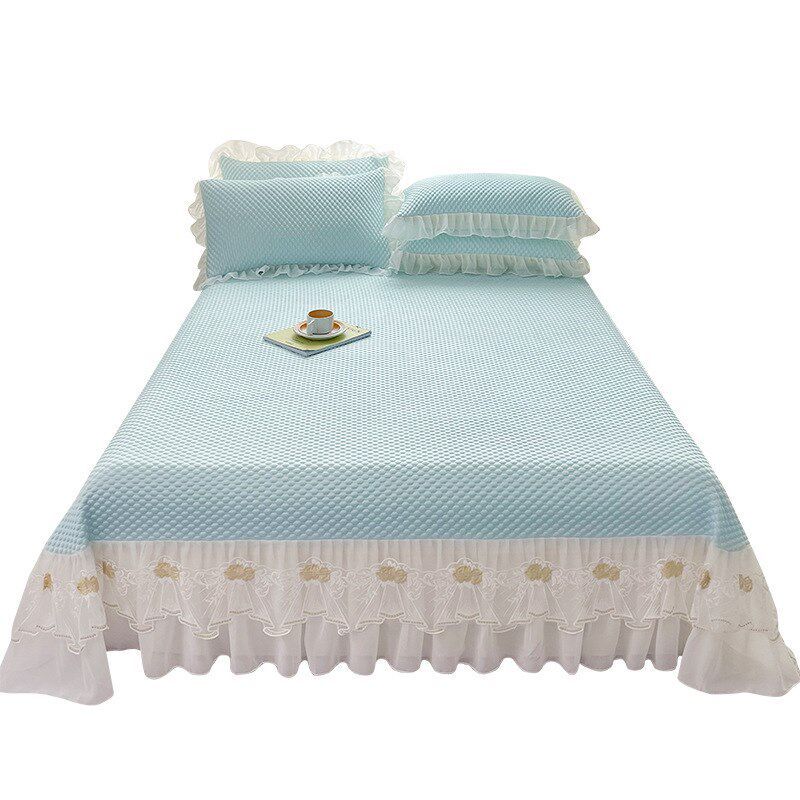 夏季床单新款凉感冰豆豆软凉席冰丝凉席三件套可水洗软席子空调席