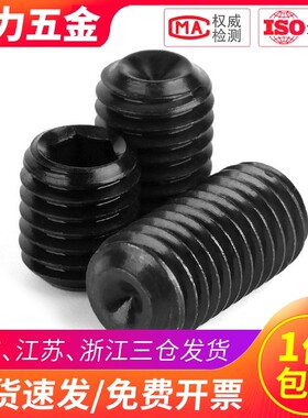 M2.5 M3 304不锈钢黑色无头机米螺丝内六角紧定螺钉*3x4x5x6x8x10