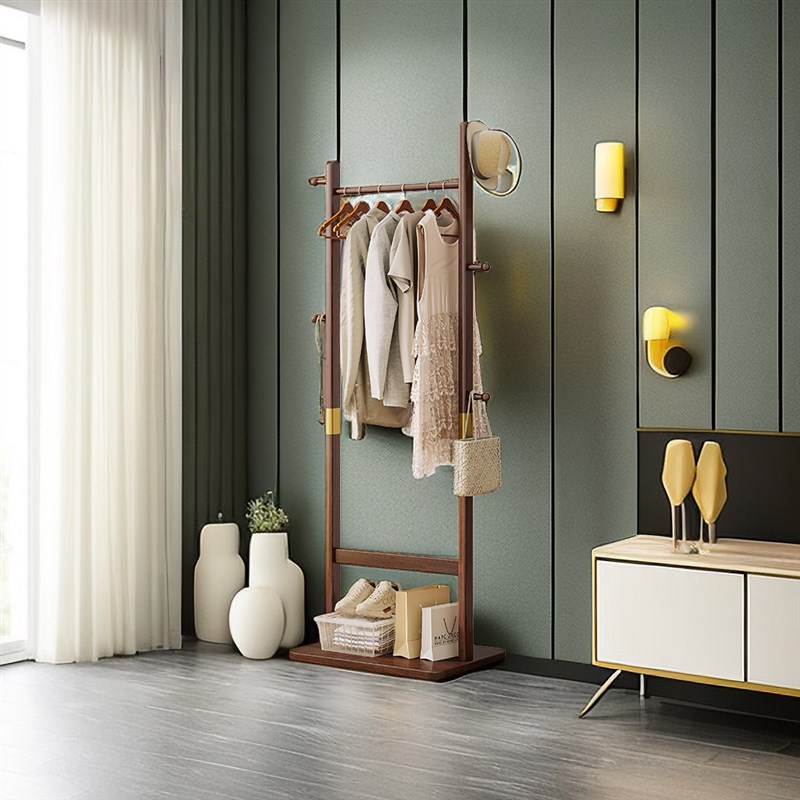 轻奢房间衣帽架多功能挂衣服小型落地卧室挂衣架办公室玄关置衣架