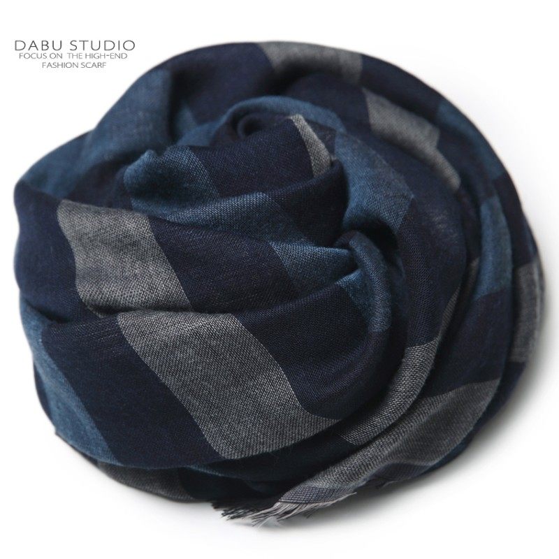罕见日单限量版!棉麻双面不同花色双层拼接深蓝灰色条纹围巾男女,包装,包装胶带,淘宝优惠券,粉丝福利购,淘宝优惠卷
