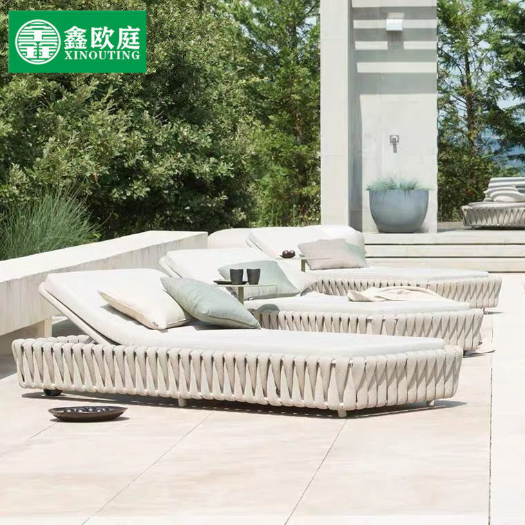 户外休闲躺床沙滩防水防晒别墅室外泳池躺床阳台庭院露台休闲躺椅
