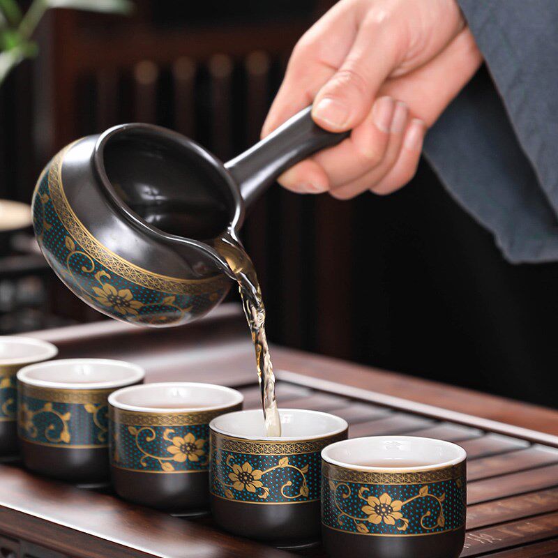 懒人茶具套装家用喝茶防烫泡茶壶陶瓷功夫茶M杯石磨半自动冲茶神