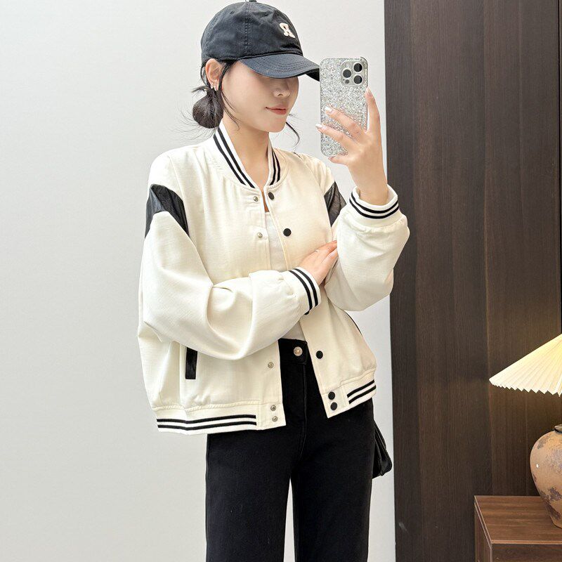 惠衣阁春季女长袖立领外套短款外套韩版休闲短款棒球服夹克衫减龄