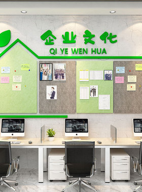 毛毡板办公室墙面装饰公司企业文C化贴员工风采照片氛围布置告示