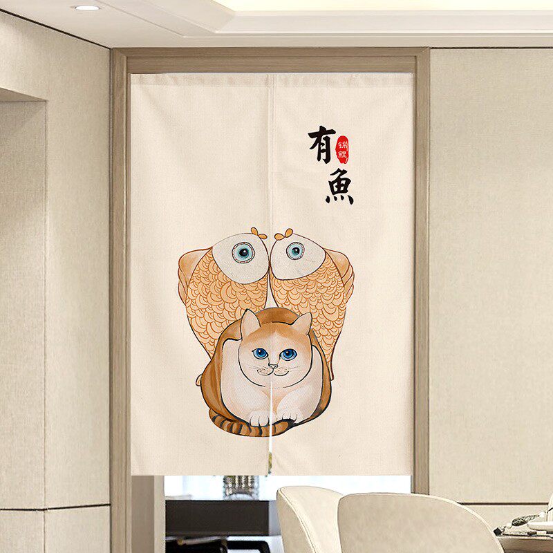 布艺门帘隔断帘家用卧室装饰布帘厨房洗手间P遮挡挂帘免打孔帘子