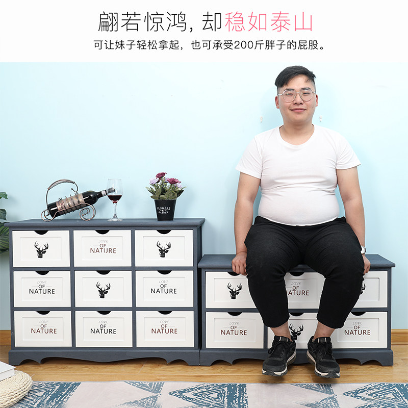 !韩式田园实木白色藤编床头柜简易抽屉式卧室R收纳小柜子储物整理