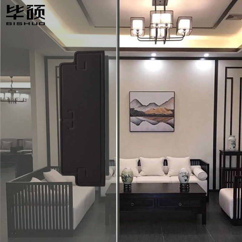 中式玻璃门把手仿古铜大门拉手现B代实木门把手方形门拉手把手现